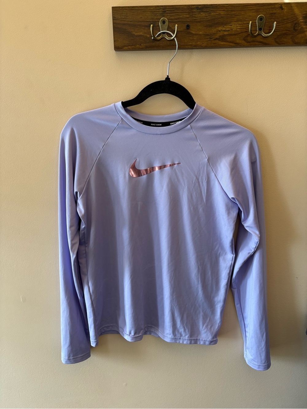 Nike Girls' Lavender Long Sleeve Hydroguard UV Rash Guard size XL